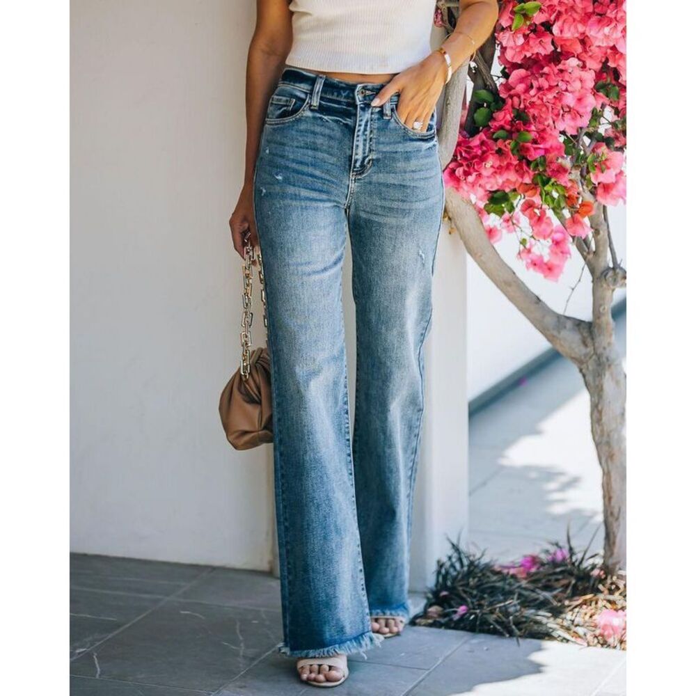 Women's High-Waisted Wide-Leg Jeans